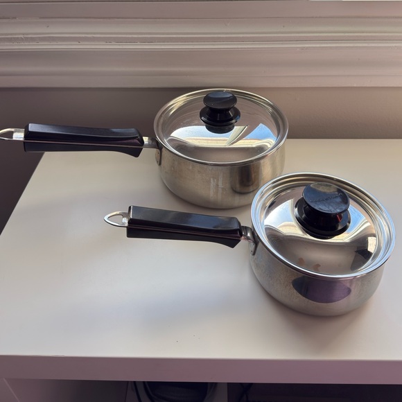 Lagostina Other - Lagostina Stainless Steel Saucepan Set with Black Handles